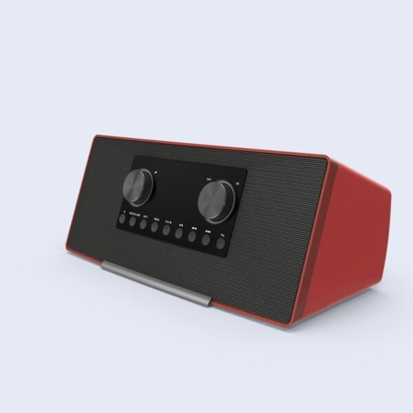 Radio.H03.2k-2 Radio Numérique Bluetooth Premium - Design Scandinave Rouge Corail